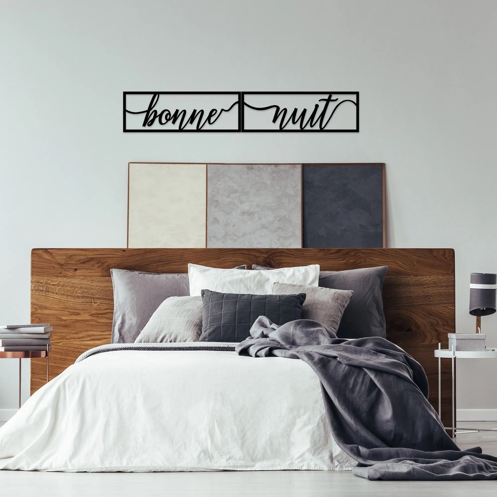 Acessório Decorativo de Parede Bonne Nuit 1 – Preto – 90 x 15 cm