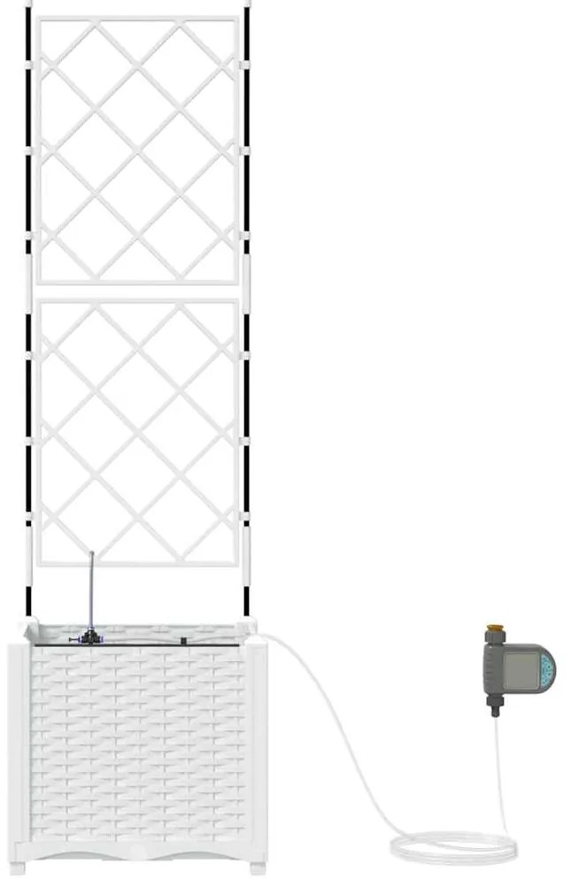 Jardineiras de Jardim 1 pc Branco 40 x 40 x 142 cm Plástico
