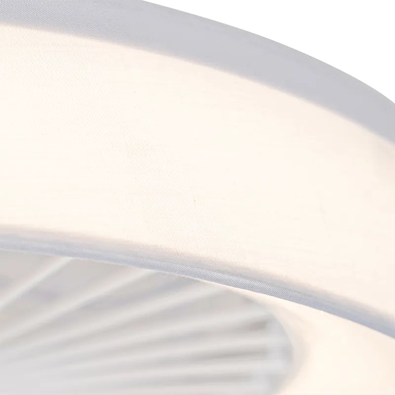 Ventilador de teto branco 47cm incl. LED regulável com controle remoto - Emily Moderno