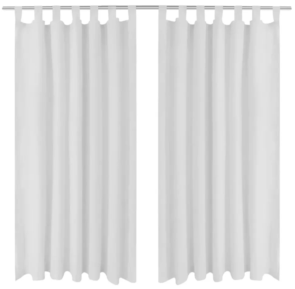 Cortinas de cetim com presilhas, 2 pcs 140 x 175 cm branco