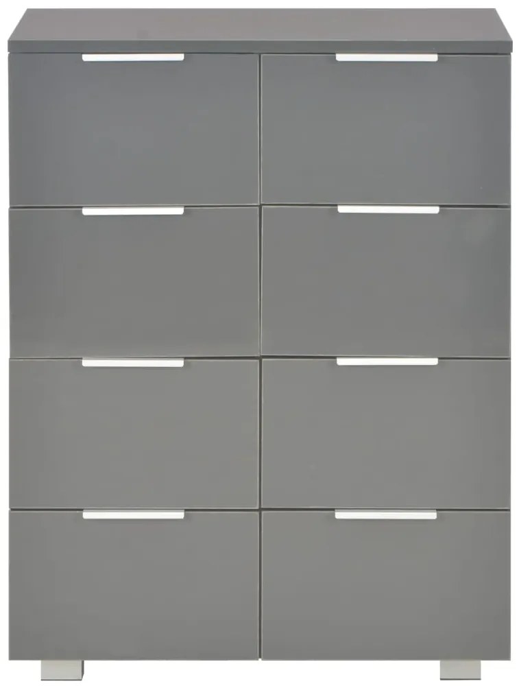 Aparador 60x35x80 cm derivados de madeira cinza brilhante