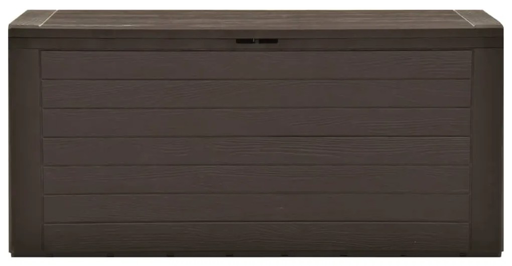 Caixa de arrumação para jardim 116x44x55 cm castanho
