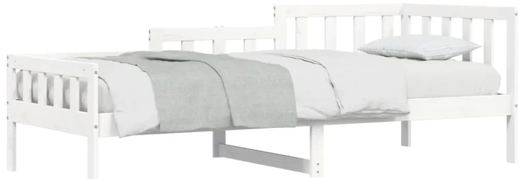 Sofá-cama sem colchão 90x200 cm madeira de pinho maciça branco