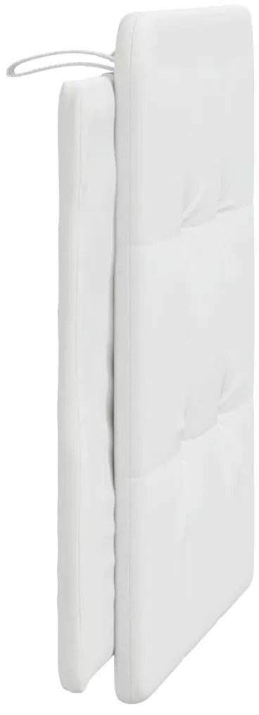 Almofadão de cabeceira 90 cm couro artificial branco