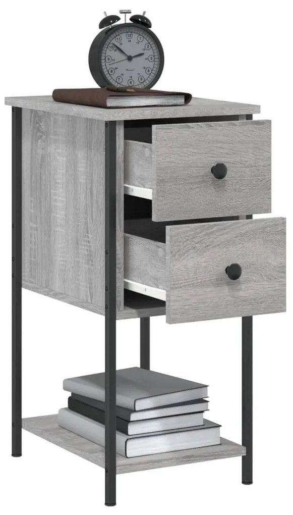 Mesas de cabeceira 2 pcs derivados de madeira sonoma cinza