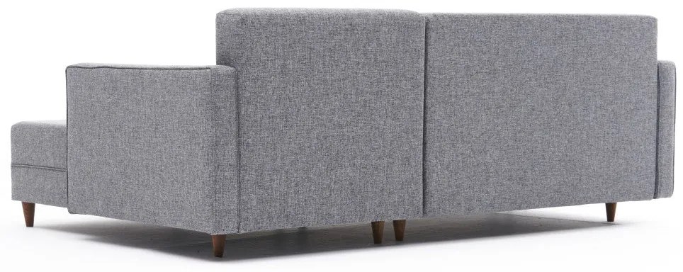 Sofá-Cama Chaise Longue Direito "Monaco" - Cinzento Claro - 215x80x150