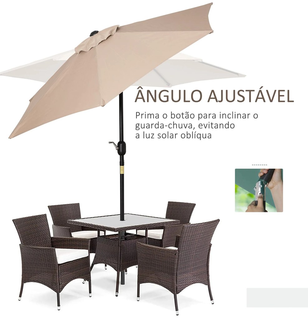 Chapéu de Sol de Jardim Ø230x216 cm Chapéu de Sol de Terraço com Teto