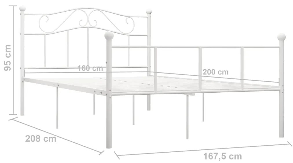 Estrutura de cama 160x200 cm metal branco