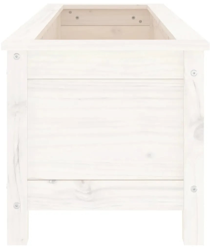 Canteiro elevado de jardim 119,5x40x39 cm pinho maciço branco