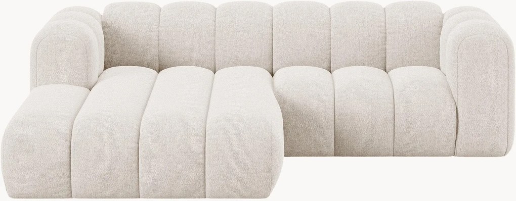 Sofá de canto modular em chenille Lupine (2 lugares)