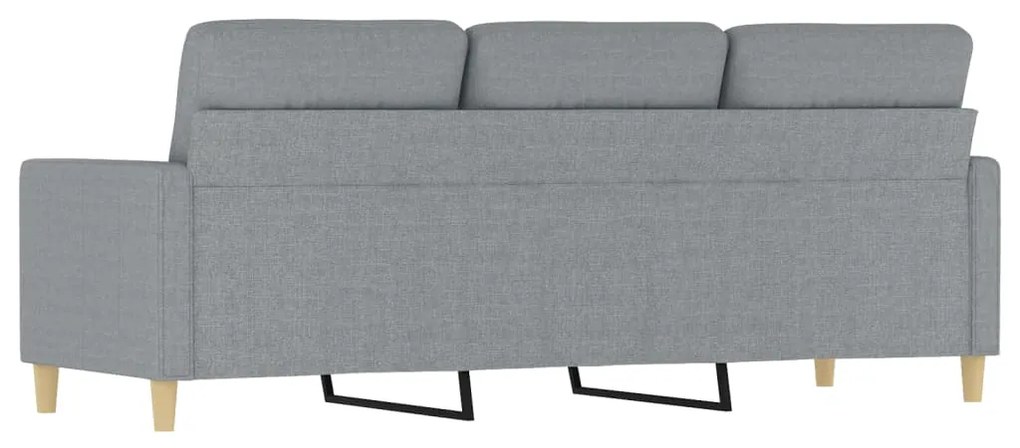Sofá de 3 lugares 180 cm tecido cinza-claro
