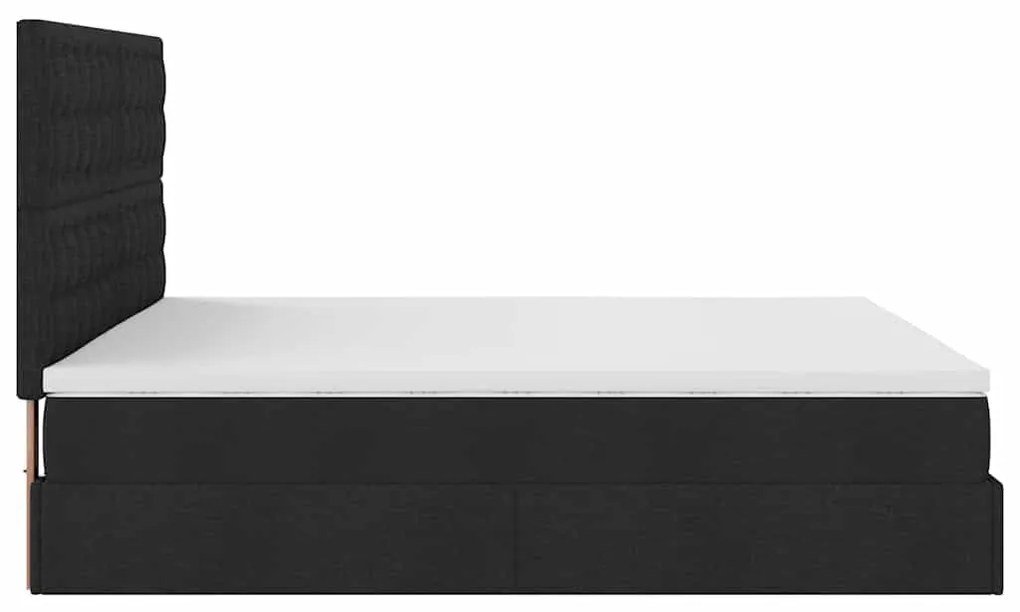 Estrutura de cama otomana com colchão 160x200 cm tecido preto