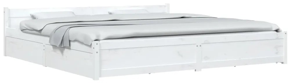 Estrutura de cama com gavetas 200x200 cm branco