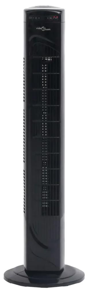 51548 vidaXL Ventoinha pedestal controlo remoto e temporiz. Φ24x80 cm preto