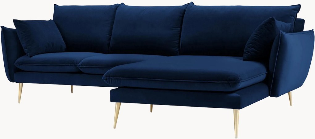 Sofá de canto em veludo Elio (4 lugares)