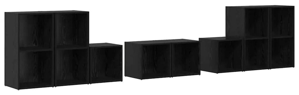Conjunto de Estantes para TV 8 pcs Carvalho Preto