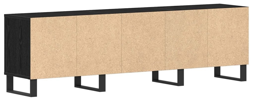 Armário para TV vidaXL Preto Carvalho 150x30x44,5 cm Madeira engenheir
