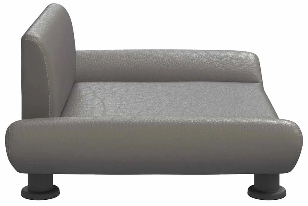 Cama para cães 70x45x28 cm couro artificial cinzento