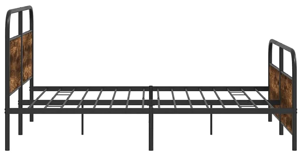 Estrutura de cama sem colchão 180x200cm metal carvalho fumado