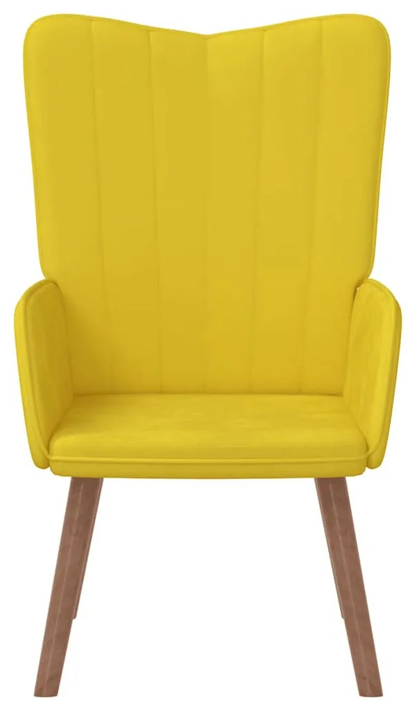 Cadeira de descanso veludo amarelo mostarda