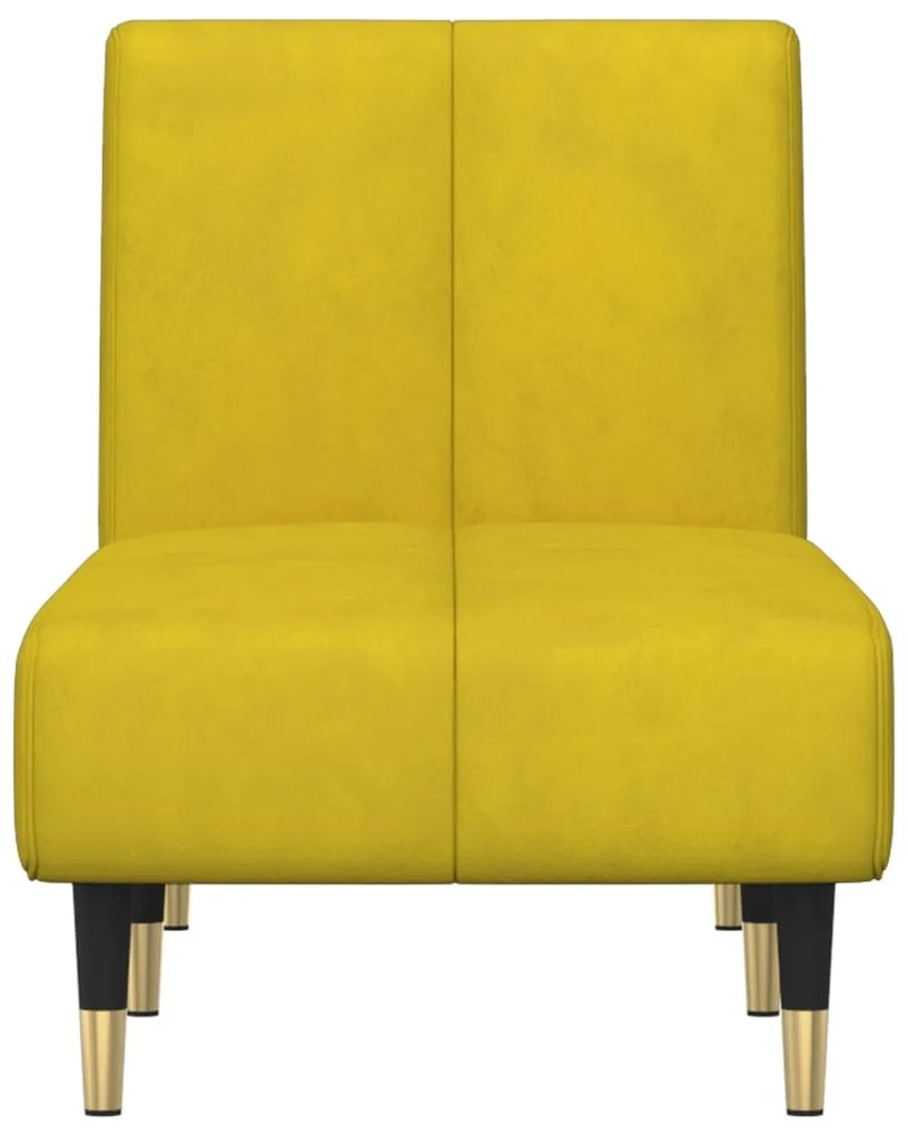 Chaise longue veludo amarelo