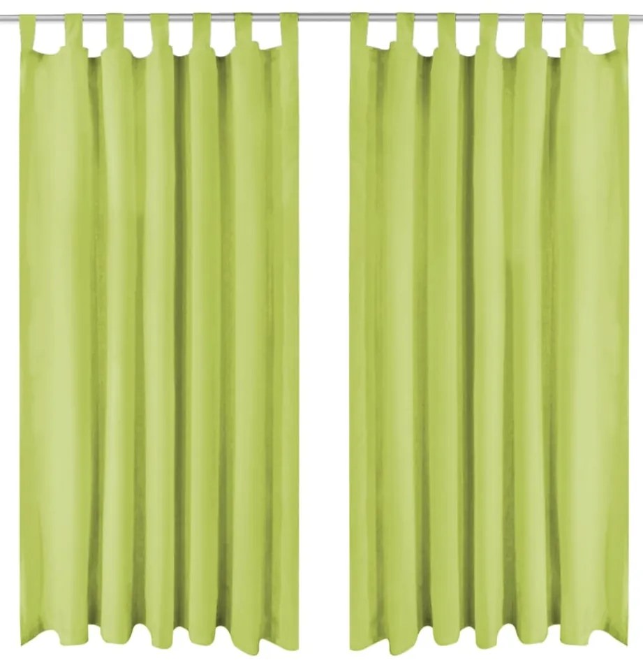 Cortinas de cetim com presilhas 2 pcs 140x175 cm verde