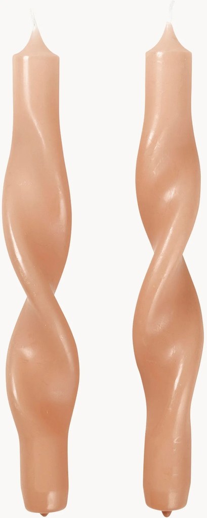 Velas cónicas artesanais Twist, conjunto de 2
