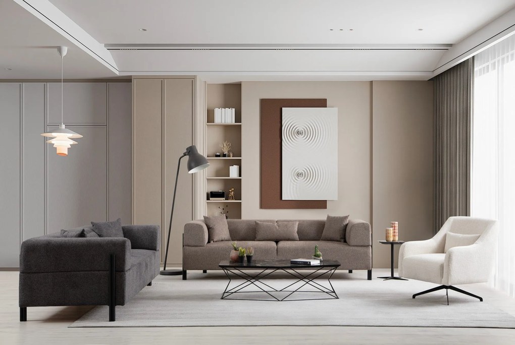 Sofá de 3 Lugares Gio – Antracite – 225x93x75 cm