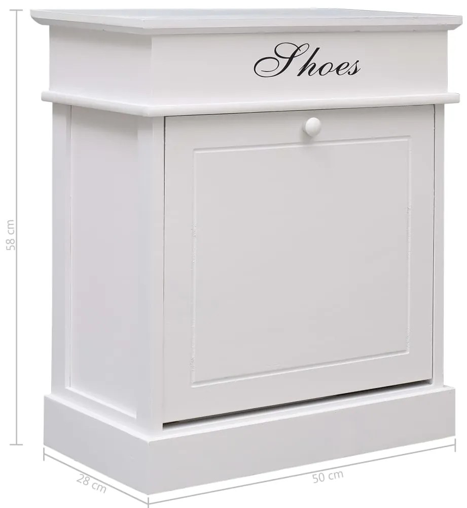 Sapateira 50x28x58 cm madeira de paulownia branco