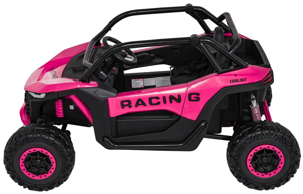Carro elétrico para Crianças 4X4 2 Lugares 24V RACING Road 2000, Pneus	Espuma EVA, Assento couro ecológico Rosa