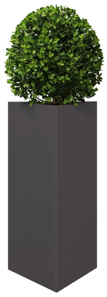 Vaso/floreira de jardim triangular 2 pcs 40x34,5x70cm aço preto