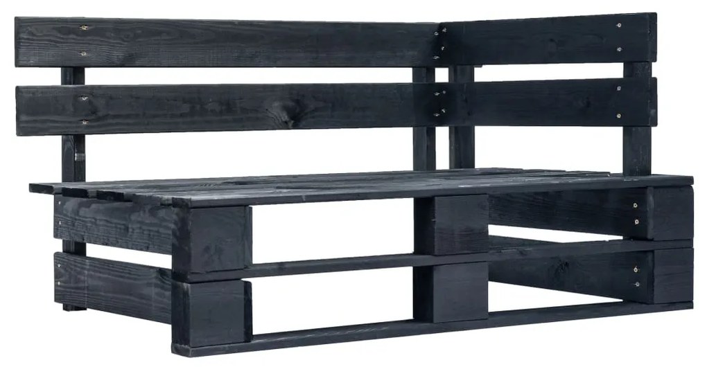 6 pcs conj. lounge paletes c/ almofadões pinho impregnado preto