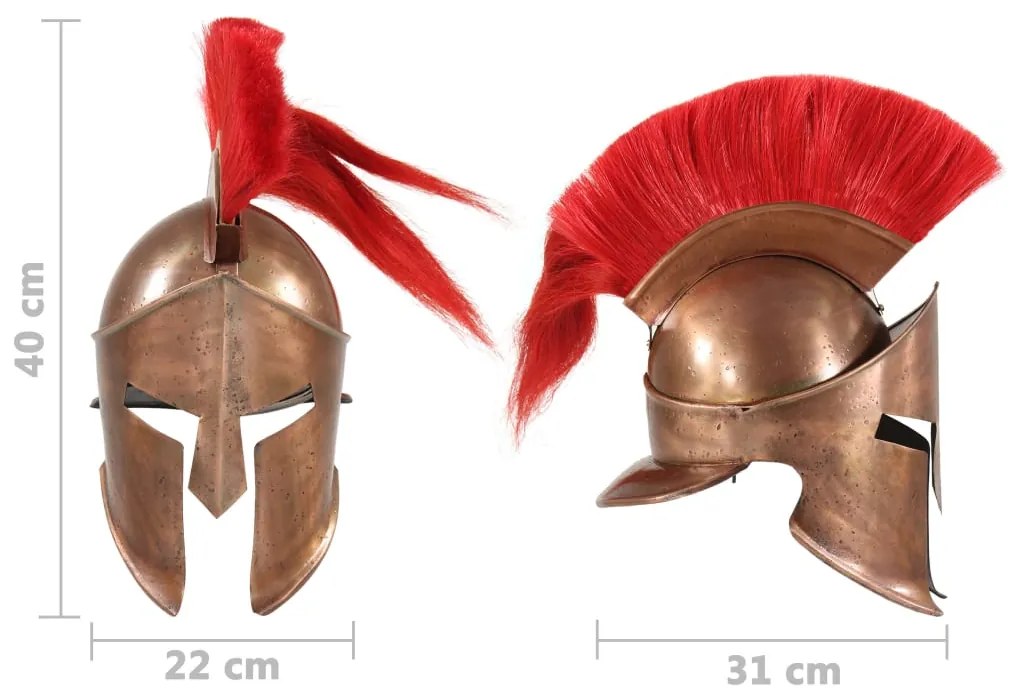Capacete de soldado grego réplica LARP aço cor cobre