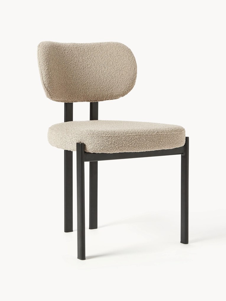 Cadeira de jantar estofada em bouclé Adrien