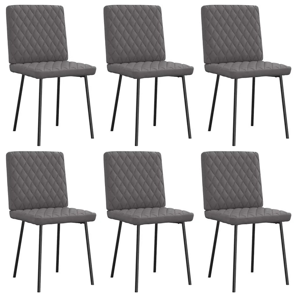 vidaXL Cadeiras de jantar 6 pcs couro artificial cinzento