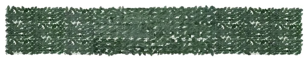 Tela de varanda com folhas verde-escuras 500x75 cm