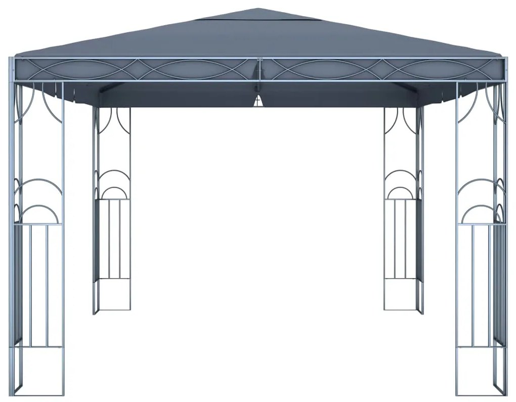 Gazebo com cordões de luzes LED 400x300 cm antracite