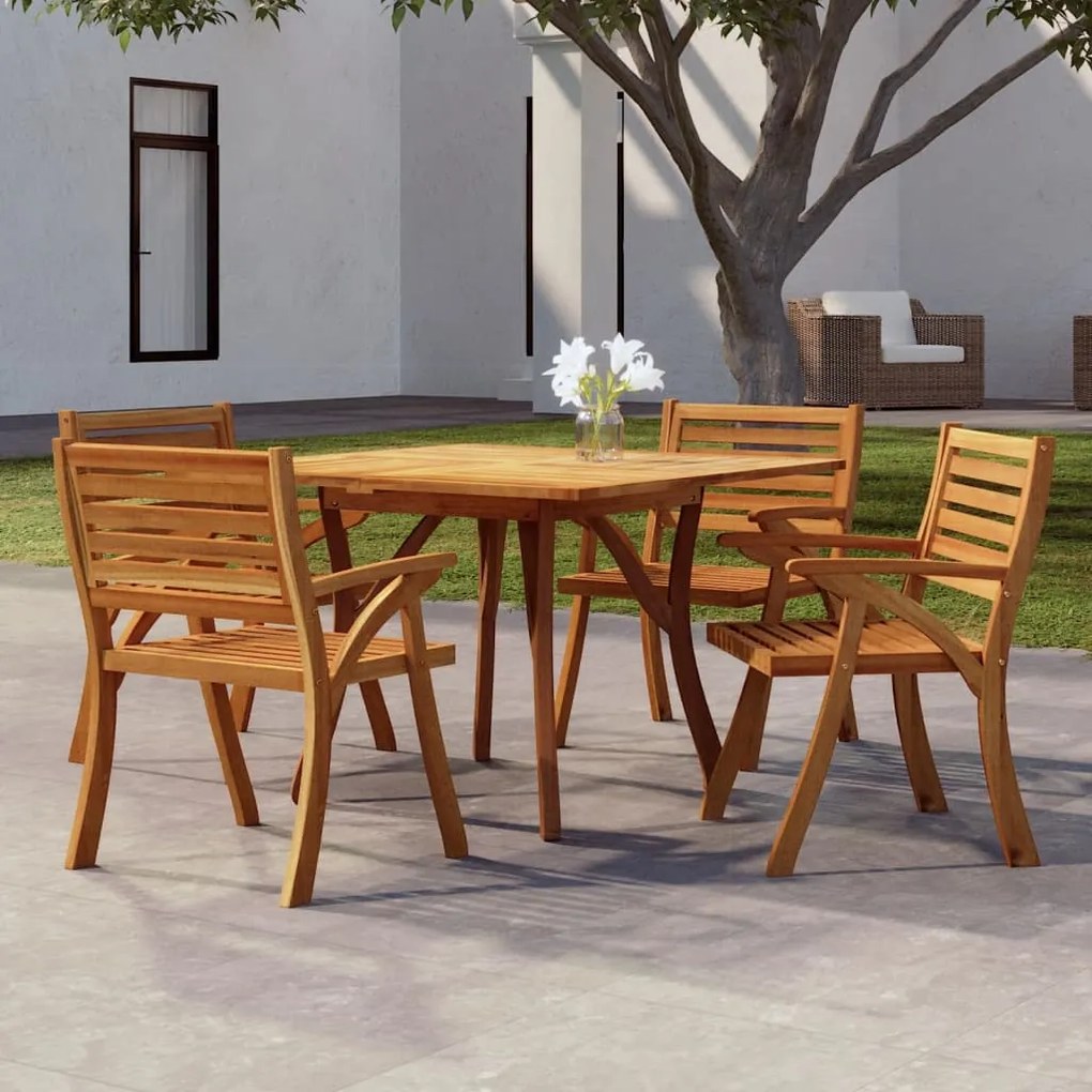 363305 vidaXL Mesa de jardim 110x110x75 cm madeira de acácia maciça