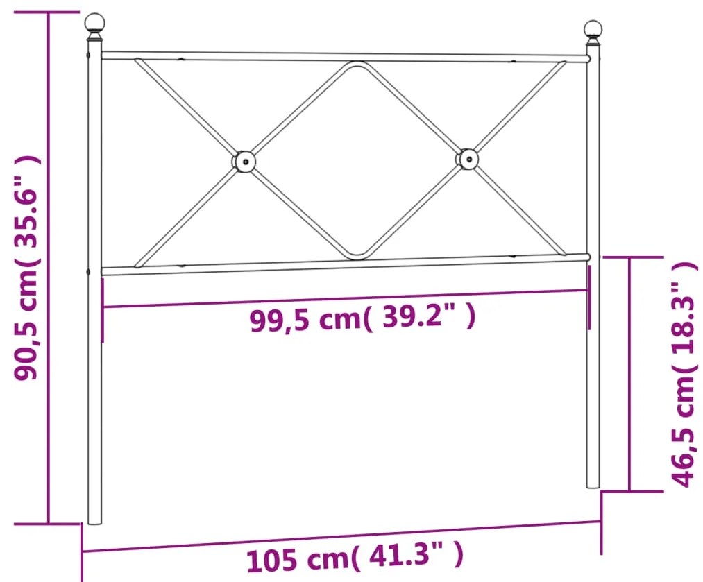Cabeceira de cama 100 cm metal branco
