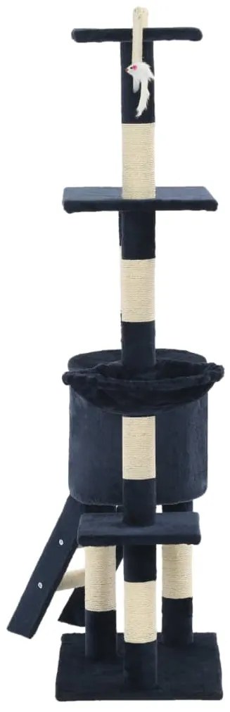 Árvore p/ gatos c/ postes arranhadores sisal 138 cm azul escuro
