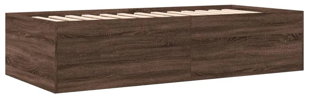 Sofá-cama com gavetas sem colchão 90x200 cm carvalho castanho