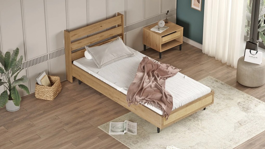 Estrado de Cama Individual ON13 – Nogueira – 108,5x86x205,6 cm