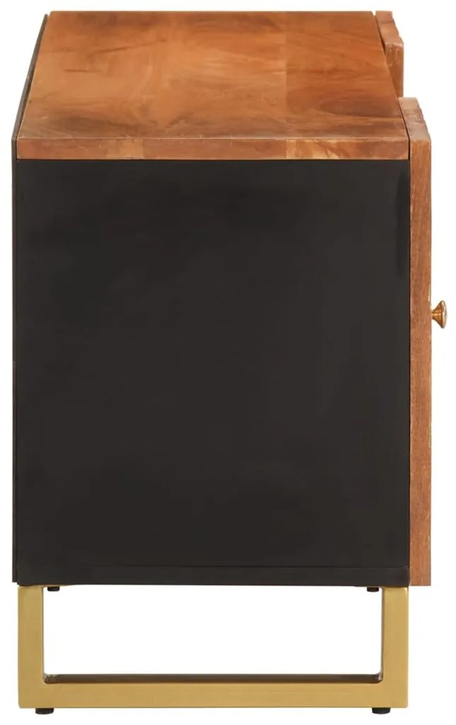 Móvel de TV 105x33,5x46 cm mangueira maciça castanho e preto