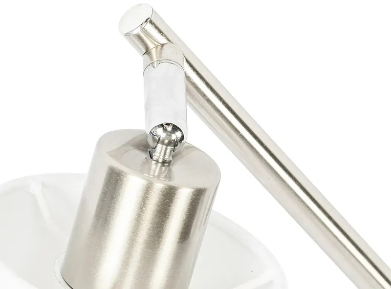 Foco de teto em aço com abajur branco 4 luzes ajustáveis - Hetta Moderno,Design