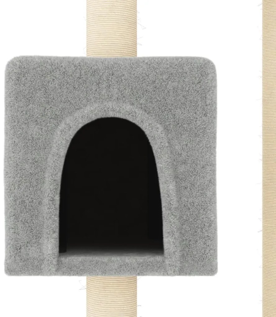 Árvore p/ gatos c/ postes arranhadores sisal 104 cm cinza-claro