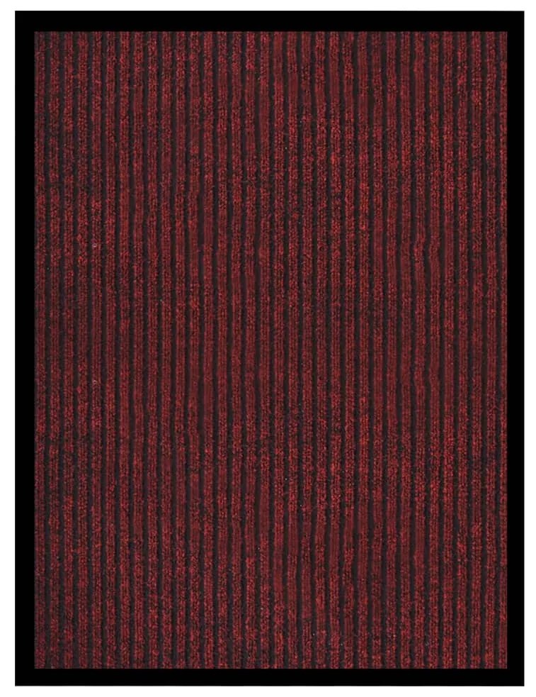 vidaXL Tapete de porta às riscas 60x80 cm vermelho