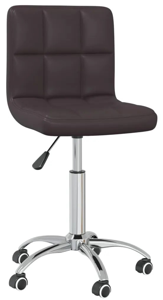 vidaXL Cadeira de jantar giratória couro artificial castanho