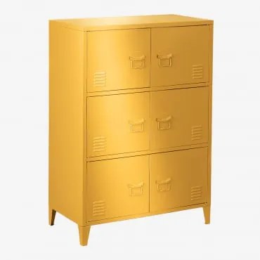 Cajonete Armário De 6 Portas 80x40 Cm Em Aço Pohpli Amarelo Albero - Sklum
