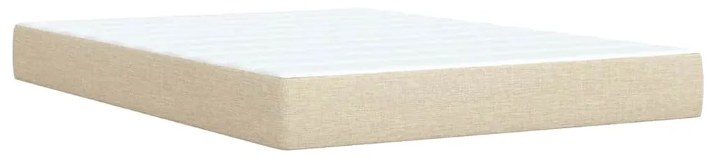 Cama com molas/colchão 160x200 cm tecido cor creme