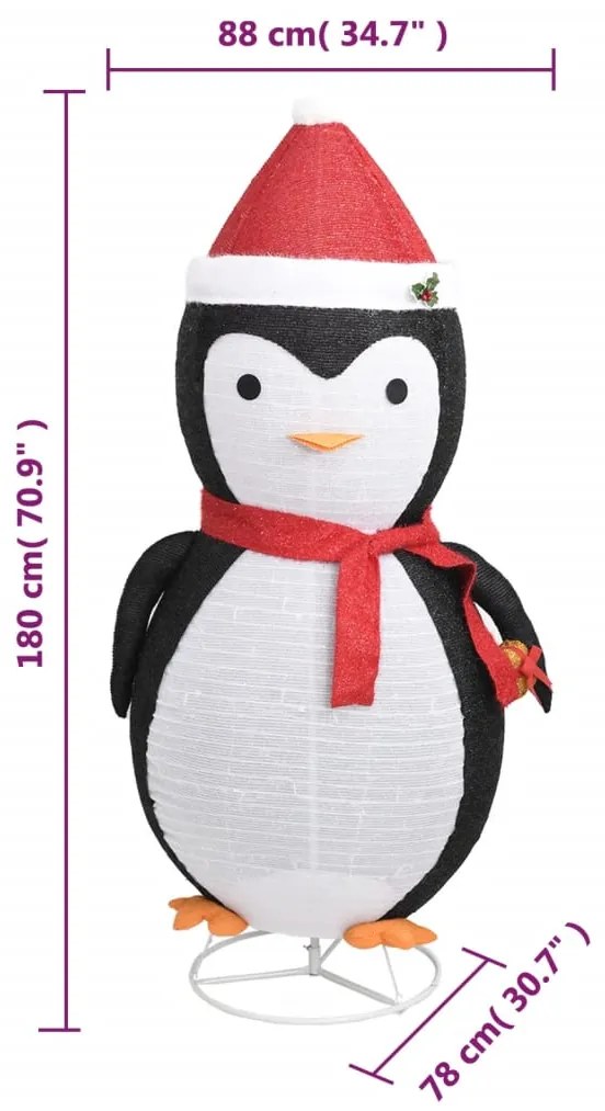 Pinguim de Natal Decorativo com Luzes LED de 180 cm - Interior e Exter